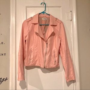 Charlotte Russe peachy pink vegan leather moto